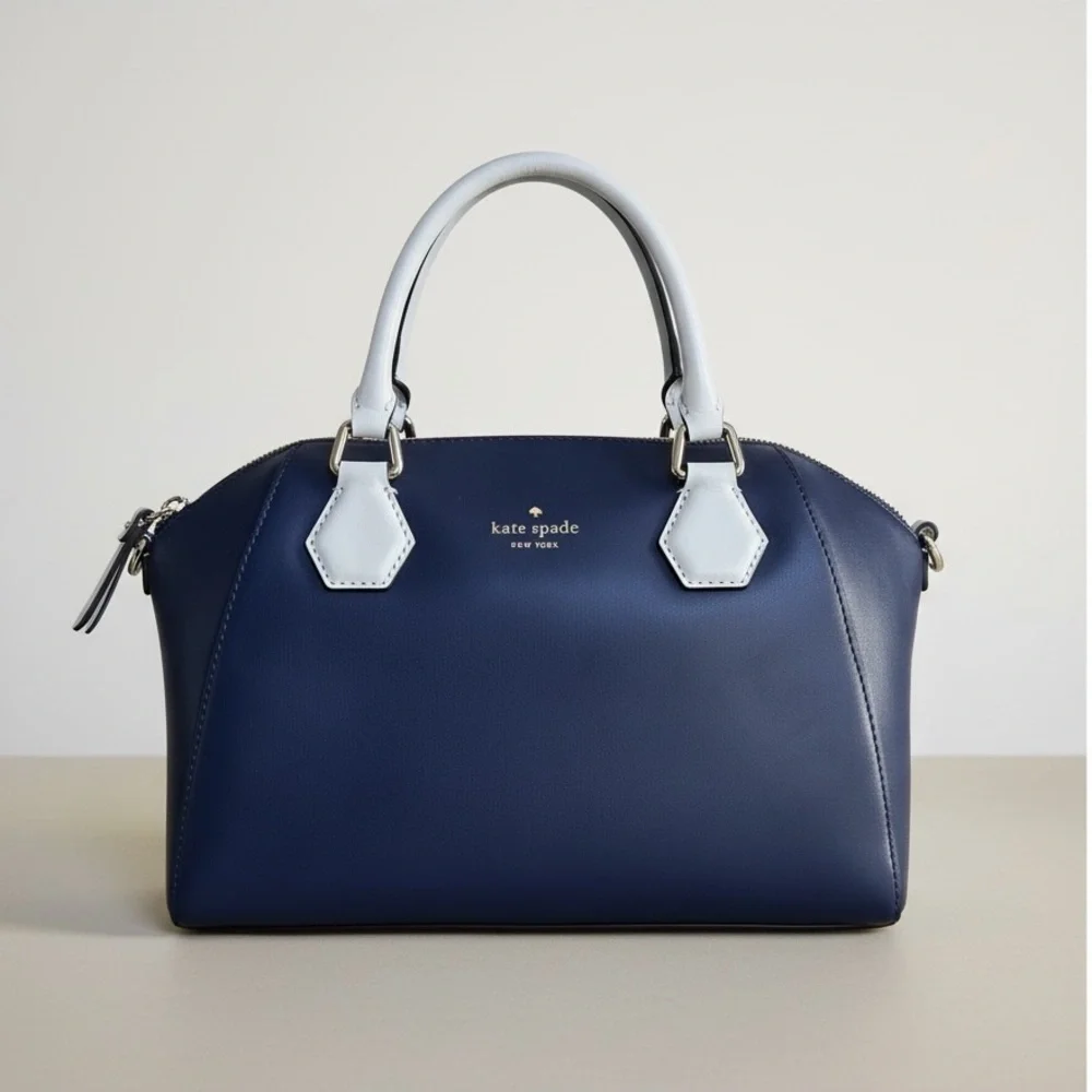 NWT Kate Spade Pippa Catherine Street Satchel French Navy Leather Bag